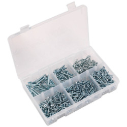 Sealey AB062STCS Self Tapping Screw Assortment 510pc Countersunk Pozi Zinc