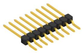 Pin header, 9 pole, pitch 2.54 mm, straight, black, 10050665