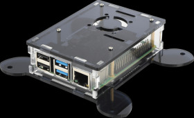 Case for Raspberry Pi 4, acrylic, black/transparent