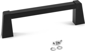 Handle, straight, PA/aluminum, (L x W x H) 146 x 14 x 42 mm, black, 1427TBB