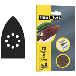 Flexovit 63642526402 Detail Hook &amp; Loop Sanding Sheets 105 x 175mm Coarse 50G