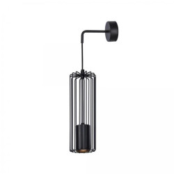 Kinkiet dekoracyjny z drucianym kloszem czarny z serii FALCON K-4934 Kaja Lighting