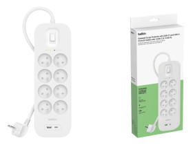 Listwa antyprzepięciowa 8 gniazd + USB C belkin SRB003CA2M