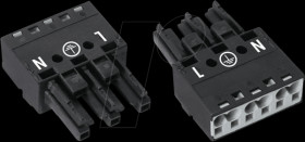 770-203 WINSTA® MIDI socket, 3-pin, without strain relief