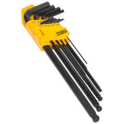 Siegen S01099 Ball-End Hex Key Set 9pc Extra-Long Imperial