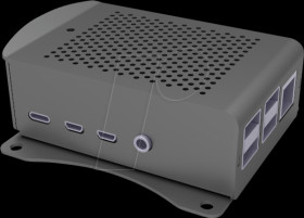 RB-ALUCASEP4+06 Housing for Raspberry Pi 4, aluminium, black
