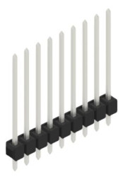 Pin header, 9 pole, pitch 2.54 mm, straight, black, 10048759