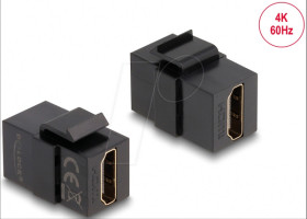 87875 Keystone module HDMI female &gt; HDMI female, black