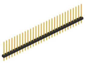 Pin header, 30 pole, pitch 2 mm, straight, black, SLY113930G