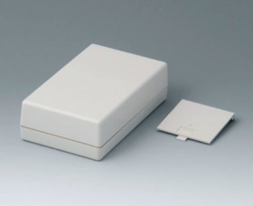 ABS shell housing, (L x W x H) 88 x 77 x 45 mm, gray white (RAL 9002), A9408747