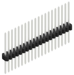 Pin header, 20 pole, pitch 1.27 mm, straight, black, 10060718