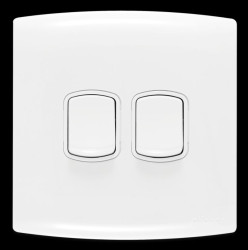 Włącznik światła, 10A, 220 → 250V, 2-przyciskowy, 1-biegunowy, IP2X, Contactum