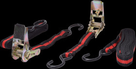 Trailer --lashing strap, 2.5/5 m, 25 mm, 138 kg, 4-piece