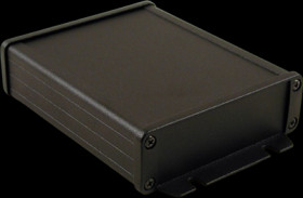 Aluminum enclosure, (L x W x H) 120 x 104 x 32 mm, black (RAL 9005), IP65, 1457L1202BK