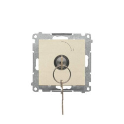 Simon 55 Łącznik na kluczyk jednobiegunowy (moduł) 2 pozycyjny 0-I” styk N/O, 5 A, 250 V~ Szampański mat TW1K.01/144