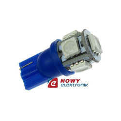 Dioda LED T10 5SMD5050 Blue 12V T10 W5W niebieska