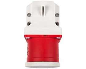 Wtyczka odbiornikowa z klapką 32A 5P 400V czerwona IP44 525-6d