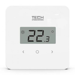 TECH T-2.1 - Regulator pokojowy przewodowy dwustanowy kolor biały duże cyfry