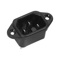 K &amp; B 43R031111 IEC Connector 42R Vertical Socket 2&#x2B;PE 10A Black