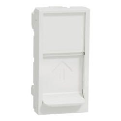 Nowa Unica, Płytka centralna 1xRJ45 do wkładów Keystone, 1 moduł, biała