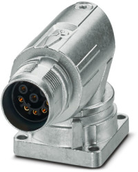 Surface mount socket, M17, 8 pole, crimp connection, standard/ONECLICK quick locking system, angled, 1628524