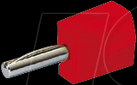 215-212 Banana plug, 4 mm, CAGE CLAMP, red