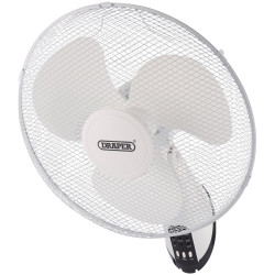 Draper 70975 230V Oscillating W/Mounted Fan-RC 16&quot;/400mm, 3 Speed