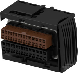 Socket, unequipped, 60 pole, straight, 4 rows, black, 2-1355123-3