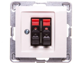 IMPRESJA Gniazdo głośnikowe podwójne ecrue GG-2Y/m/27