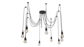 Lampa Z Podwieszanymi Zwisami Typu Pająk Czarna Z Rodziny Soleto Lp-90082/10P...