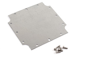 Płyta montażowa, 107.7 mm Satynowa tekstura x 106.85mm Obudowy kołnierzowe 1555 NF i N2F, materiał: Stal, Hammond