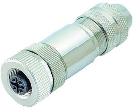Jack, M12, 4 pole, screw connection, screw locking, straight, 99 1430 814 04