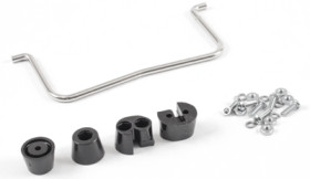 Handle, straight, steel, (L x W x H) 161 x 5 x 64 mm, gray, 1427D5