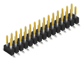 Pin header, 30 pole, pitch 2.54 mm, angled, black, 10049312