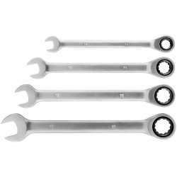 kwb 460490 double-ended ratcheting spanner set 10-17mm 4 pcs chrome