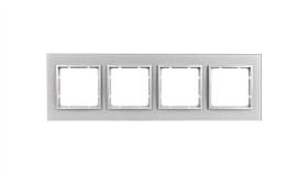 Berker B.3/B.7 Glas Ramka Poczwórna Szklana Aluminium 10146414