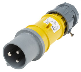 Złącze przemysłowe - zasilające 16A Wtyczka 110 V 3P Męski MENNEKES Żółty Montaż na kablu IP44