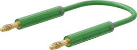 Measuring lead with (4 mm lamella plug, straight) to (4 mm lamella plug, straight), 0.5 m, green, PVC, 1.0 mm², 64.1071-05025