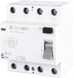 Wyłącznik różnicowoprądowy 4P 40A 0,03A Typ F EFI-4 F 40/0.03 002062529