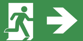 Napis Emergency Exit (wyjście awaryjne) EMERGI-LITE