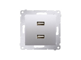 SIMON 54 Ładowarka 2 x USB (moduł) 2.1 A 5V DC 230V srebrny mat DC2USB.01/43 KONTAKT SIMON