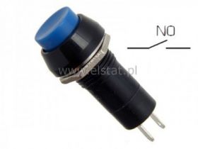 Przeł. przycisk okrągły chwilowy NO niebieski