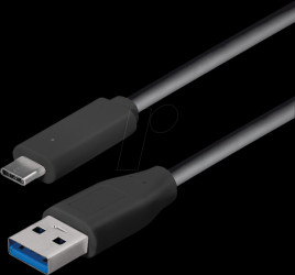 C511-2 L USB 3.0 cable, USB-A connector to USB-C connector, LED, 1.8 m