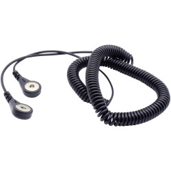 Quadrios 1903EC016 ESD earth cable green yellow 4mm stud socket 3.60m