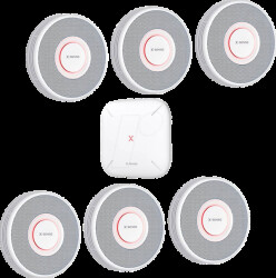 ZASXS00142WEU Smoke detectors, RF wireless, network-ready, 6-pack, with base s