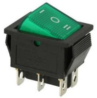 MK1012GP2 Przełącznik kołyskowy, zielony trzy położenia I-0-II, otw. 22x30mm