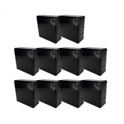 Puszka hermetyczna natynkowa 98x98x42mm 12-wlotowa, z dławikami gumowymi, IP55 zamknięcie na wkręty, czarna EDO 10szt