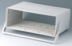 19 inch enclosure, 63 HP, (W x H x D) 367 x 143 x 250 mm, ABS, gray white, A0236670