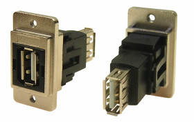 Złącze USB przelotowe A-A Montaż na panelu Żeński 2.0 ,1-portowe