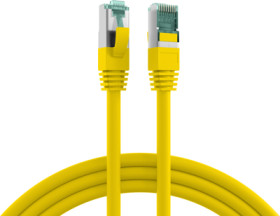 Patch cable, RJ45 plug, straight to RJ45 plug, straight, Cat 6A, S/FTP, LSZH, 0.25 m, yellow, MK6001.0,25Y